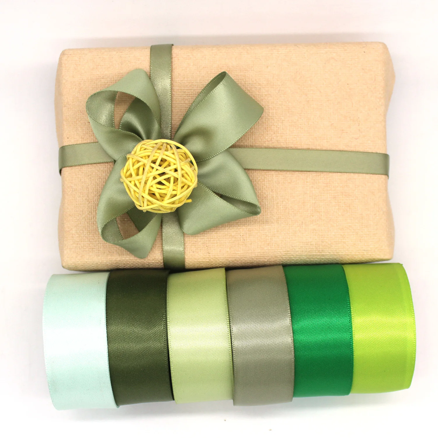 5 Yards/lot Green Grosgrain Satin Ribbon For Gift Packing Christmas Party Decoration Handmade DIY Bows