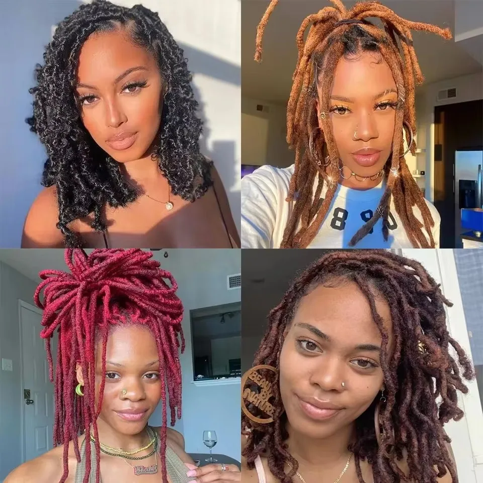 Sleek Braids Crochet No Attachment QVR Mongolian Afro Kinky Curly Dread Lock Nature Black 2# 4# 27# For Braids Remy Bulk Hair