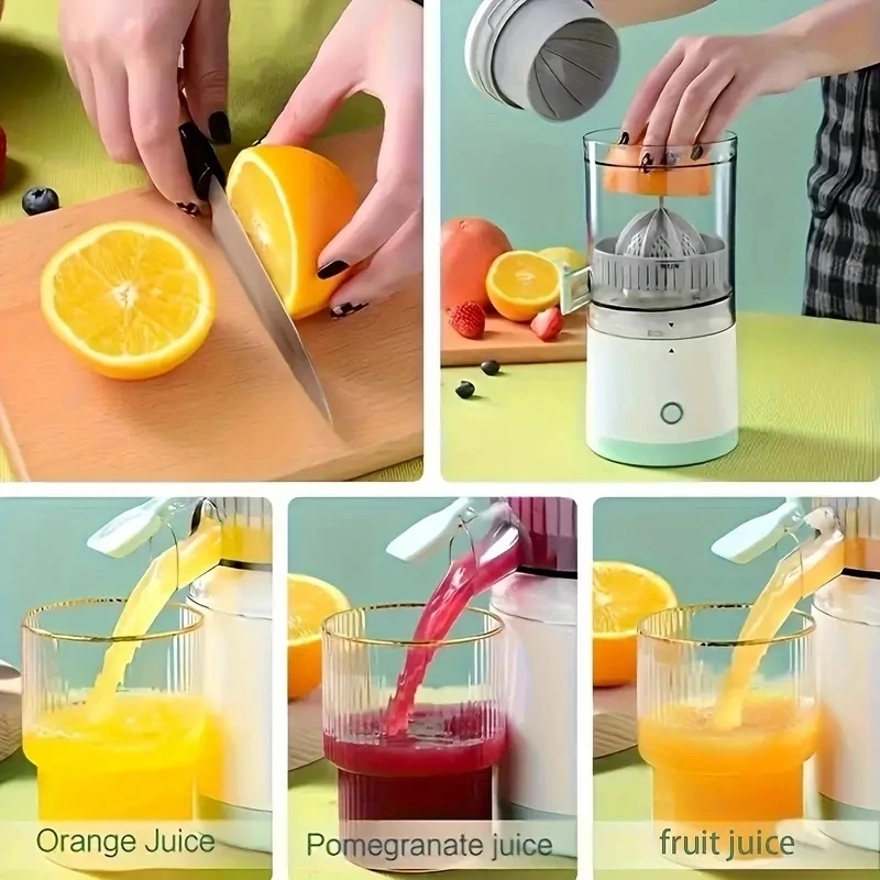 1PC electric juicer orange juice juicer USB rechargeable citrus lemon juicer wireless fruit blender automatic fresh juicer 2