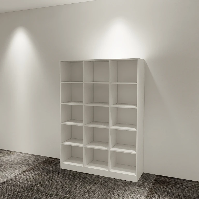 Libreria Moderna Bianca in Melaminico MFC per Ufficio e Soggiorno - immagine 2