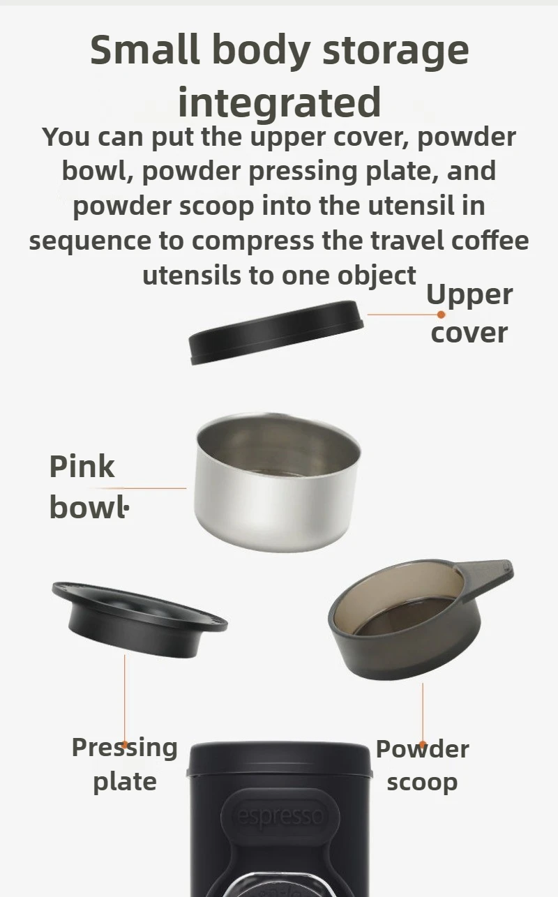 Portable Coffee Machine Office Outdoor Hand-pressed Espresso Machine Household Capsule Coffee Machineconvenient Cleaning