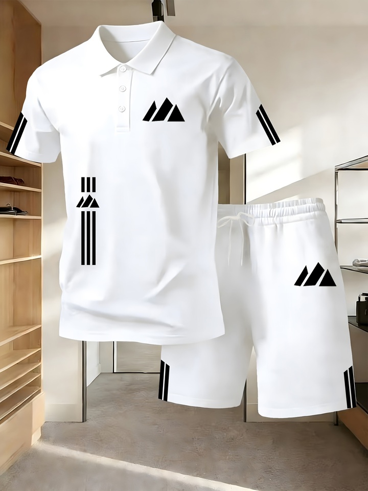  2026 Hot Sale Men's Short-sleeved 3d Polo Shirt Set 