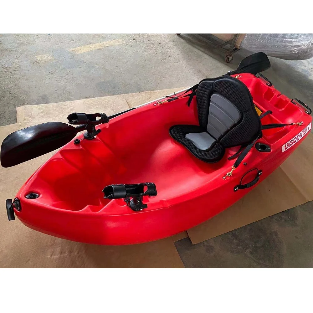 Petit bateau plastique 2m pêche individuelle rotomoulé avec pagaie pour jeux nautiques