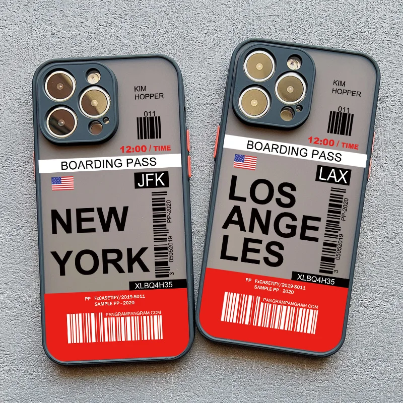 Fashion Design New York Seoul Tokyo Boarding Pass Ticket Phone