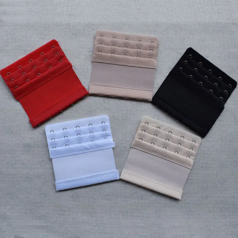 

4 pcs Women Bra Extension Strap Extenders 3 Rows 5 Buckles Elastic Bra Extender Hook Clip Adjustable Belt Buckle Bra Accessories