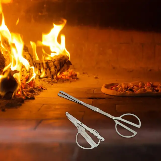 Kandalló Fogók Fatörzse Grabber Mini Tűzklip Faszén Gyönyörű Formához És Összecsukható Design Barbecue Ételklip Saláta Grillezéséhez - Image 4