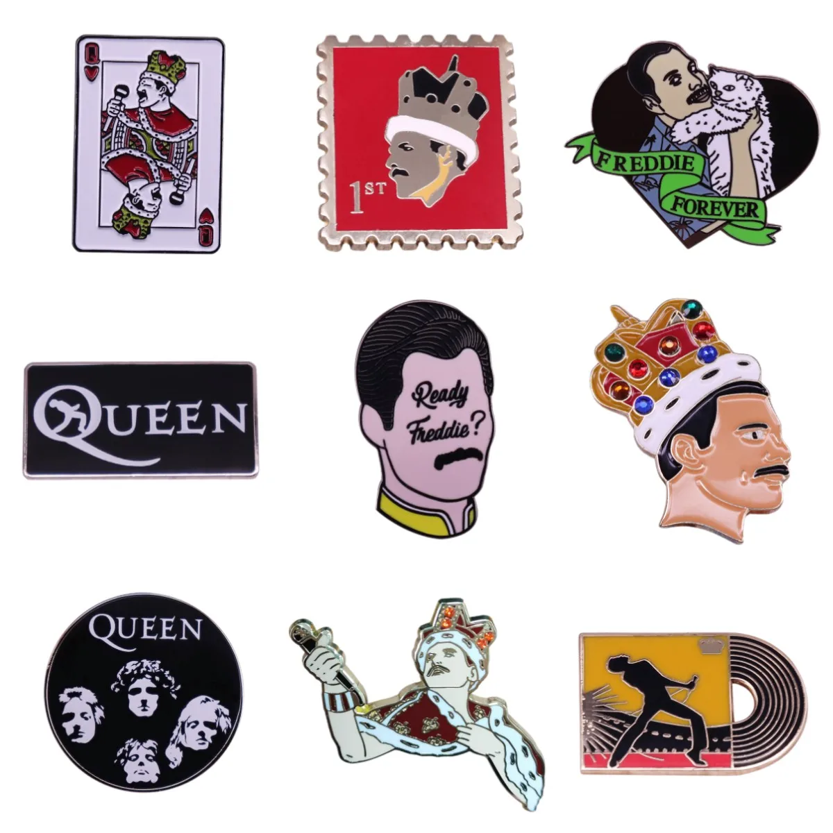 

Hard Enamel Classic Queen Metal Pin Cartoon Brooch Backpack Lapel Badge Collect Rock Band Jewelry Gift for Fans Friend Wholesale