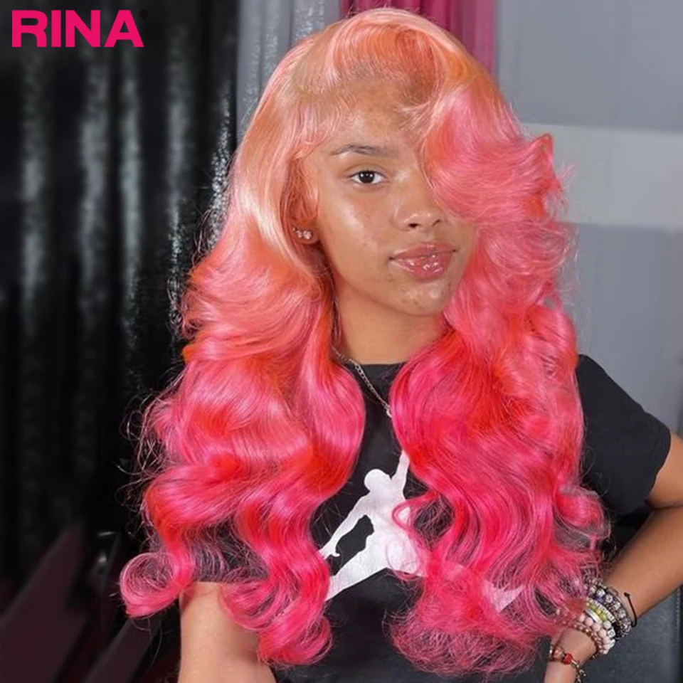Ombre Pink Lace Front Wigs Human Hair