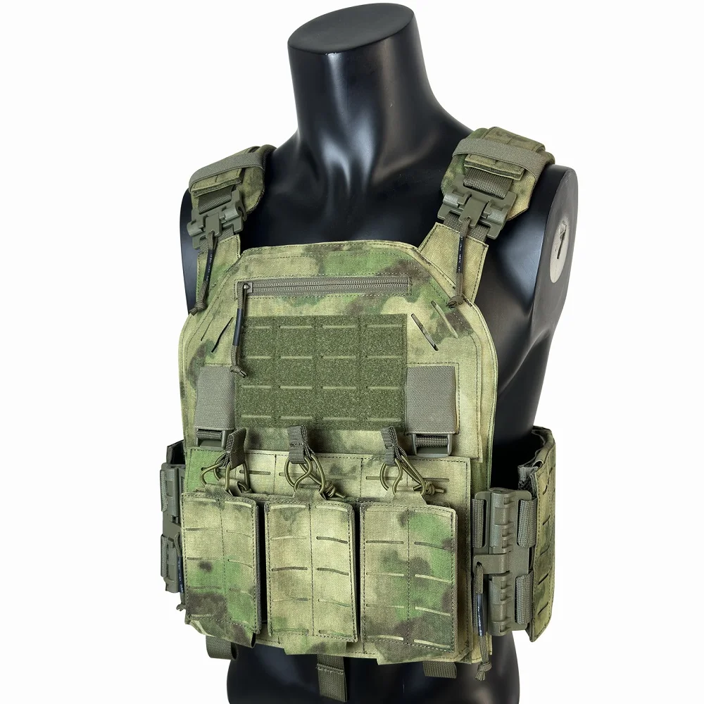 1000d Nylon taktische Weste Anzug Lasers ch neiden modulare Schnell verschluss weste mit dreifacher Tasche verschleiß fest kratz fest – Detail 9