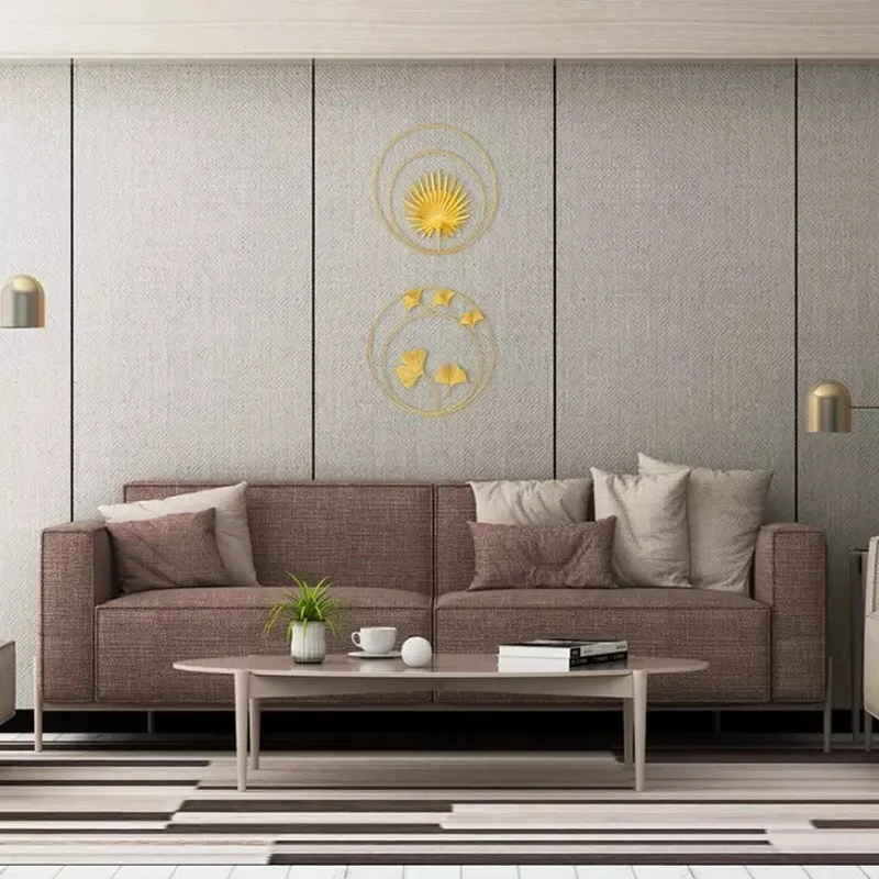 Golden Wall Decoration Pendant Nordic Light Luxury Round Wall Hanging Decor  Metal Irregular Disc Wrought Iron Room Home Decor