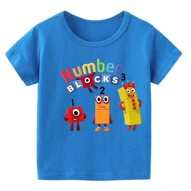 Cotton Cute Number  Clothes Kids Summer Fashion T-shirt Baby Boys Cartoon Tshirts Toddler Girls Short Sleeve Casual Tops