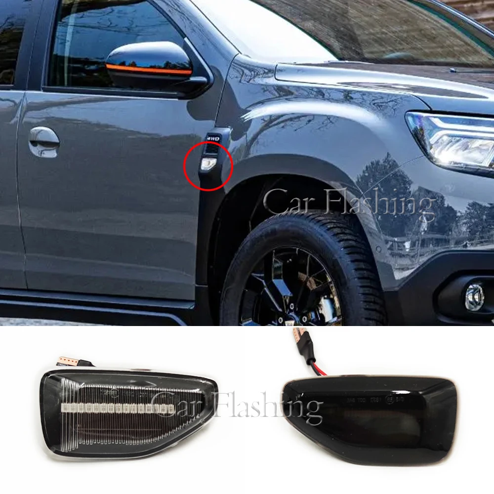 2PCS LED Dynamic Side Marker Turn Signal Light For Dacia Logan 2