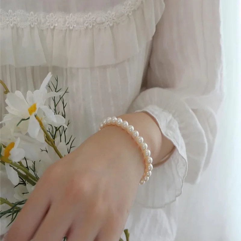 Bangle Bracelet Beaded Bracelet French Retro Pearl Bracelet For Women