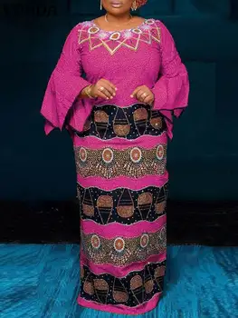 Alternative view of Amarachi Flare Sleeve Print Maxi Gown