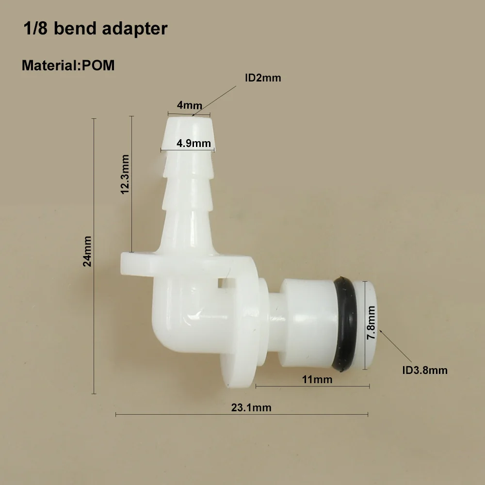 1/8 Biegung Adapter Ventil Abdichtung Leitfähigen Männlich Weiblich Stecker Kunststoff Schnell Stecker Schlauch Anschluss POM