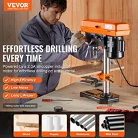 8 in Benchtop Drill Press, 2.3A Induction Motor,Tabletop Drilling Machine with 750/1140 / 1740/2340 / 3200 RPM Adjustable Speed. 2