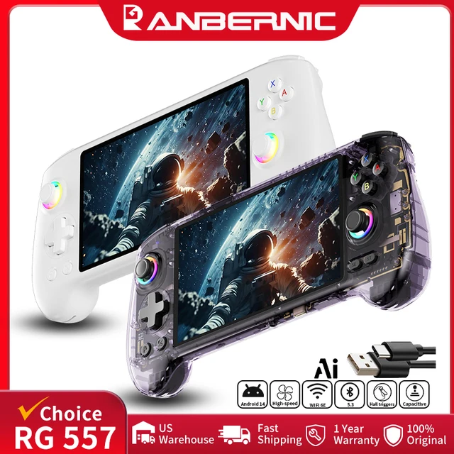 ANBERNIC RG557 Handheld Games Console 5.48" AMOLED RG 557 Android 5500mAh Video Game Player Support DP WiFi AI Bluetooth RixelHK