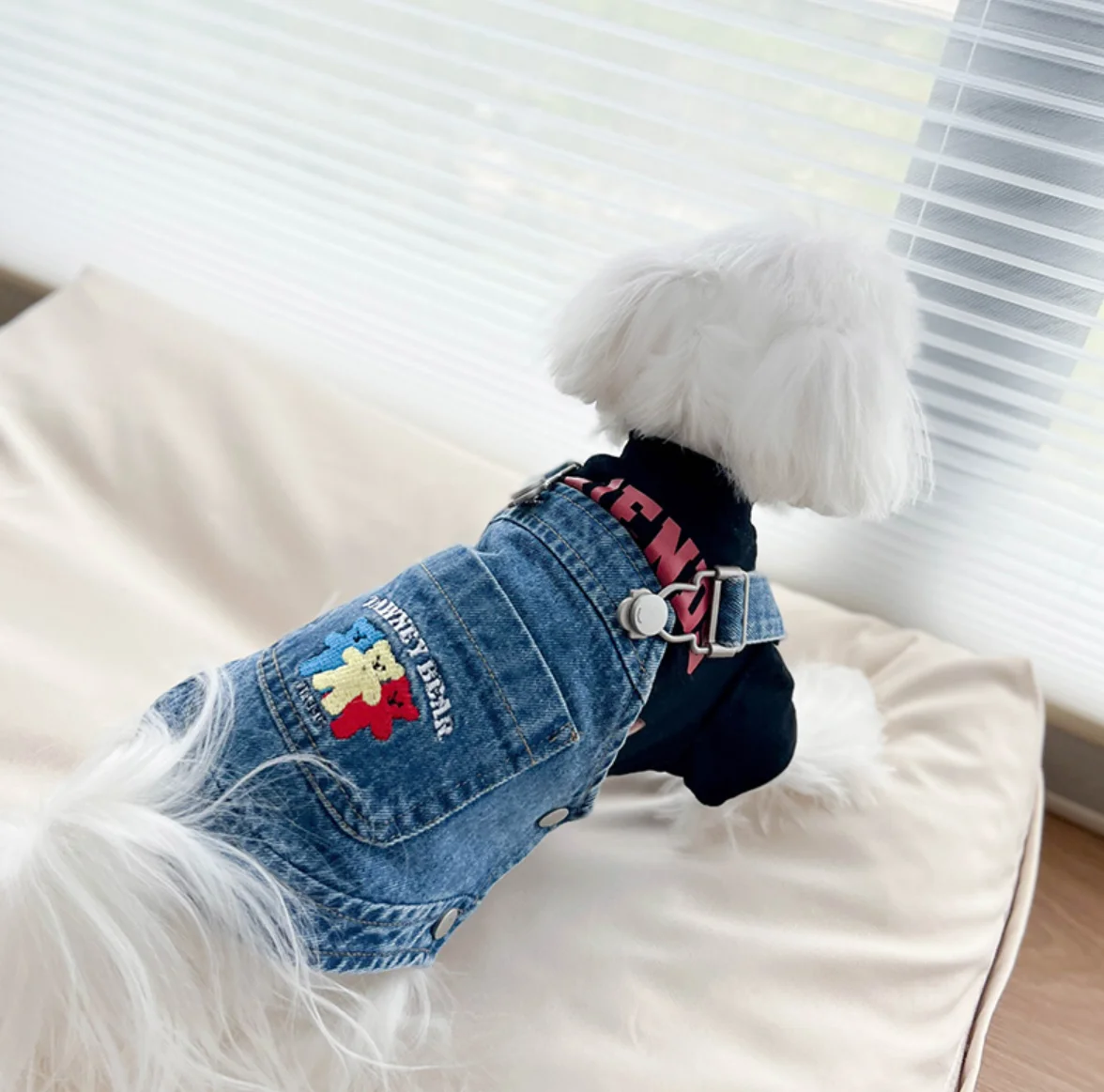 Sleeveless Jean Suspenders for Dogs, Dog Clothes