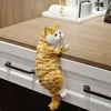 Realistic Furry Hanging Cat Simulation Plush Cat Doll Animal Figurines Home TV Decoration Cute Kitten Model Soft Toy Child Gift 4