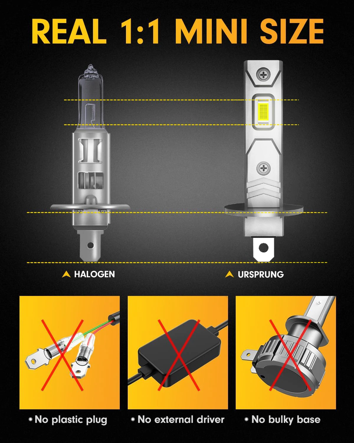 2개입 H1 LED 헤드라이트 전구 50000LM 120W 고출력 자동차 안개등 6000K 12V LED 라이트 자동차 헤드램프 주행등