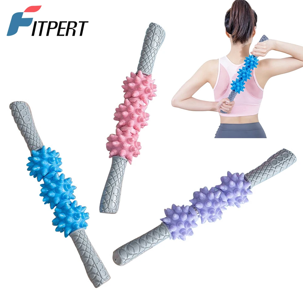 Pressure Point Muscle Roller Massage Stick, Exercise Body Arms Back Legs Trigger Muscle Roller Massager Health Care Fitness Yoga multifunctional training stick fitness exercise elastic vibrate rod tremble yoga wand
