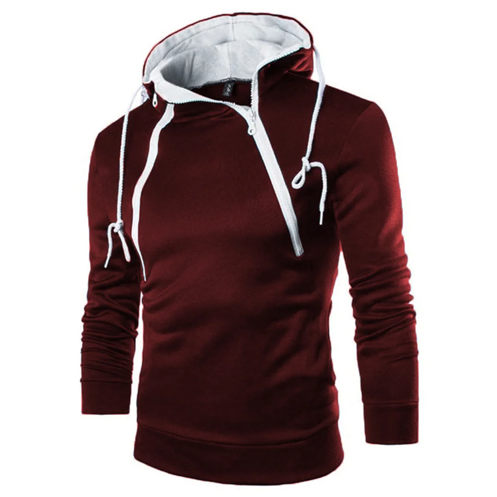 Men's Hoodie Solid Color Sports Outdoor Casual Double