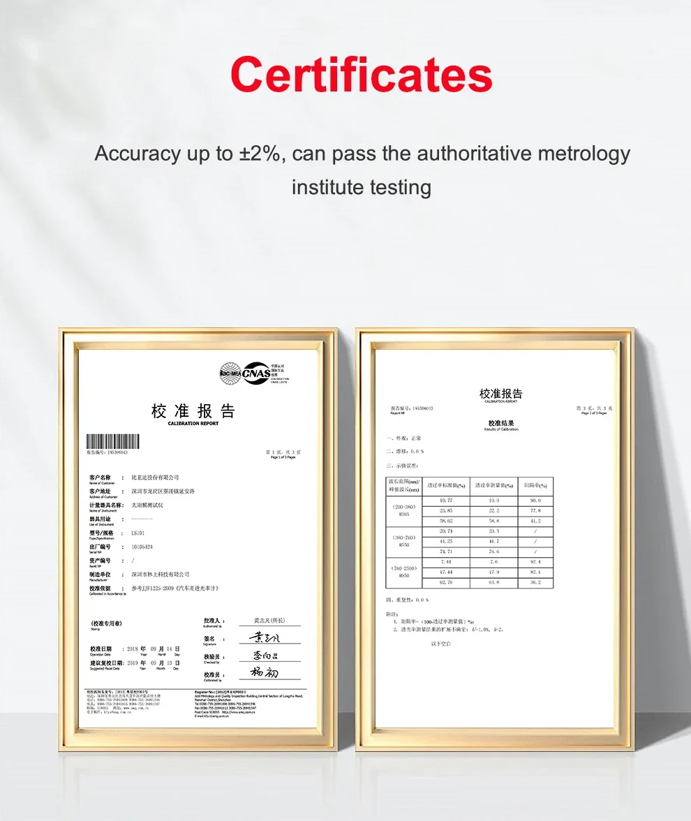 LS101 Window Tint Transmission Meter IR UV Visible Light Transmittance Detection