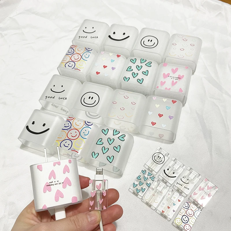 Cartoon Winder Holder Linea Dati Cavo Usb Bite Cord Protector Head Custodia Di Ricarica Rapida Per Apple Iphone 18/20W Ins Cute Cover