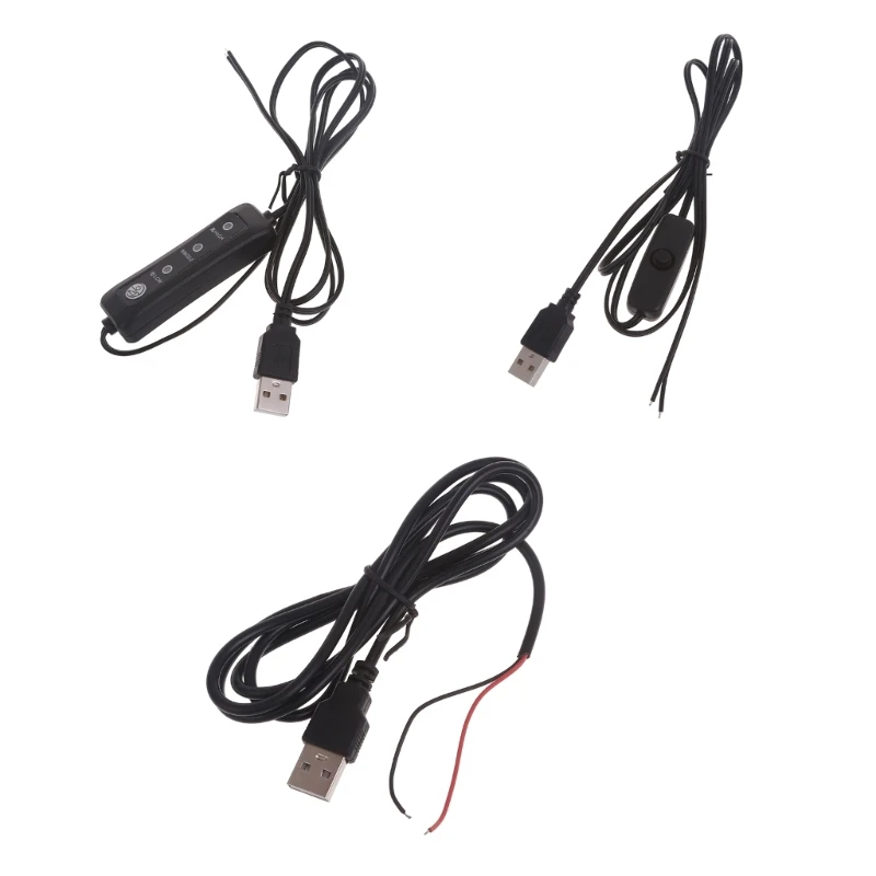 

USB 2.0 A штекер 2-контактный шнур питания для пайки своими руками с переключателем для светодиодных ламп 5V HXBE