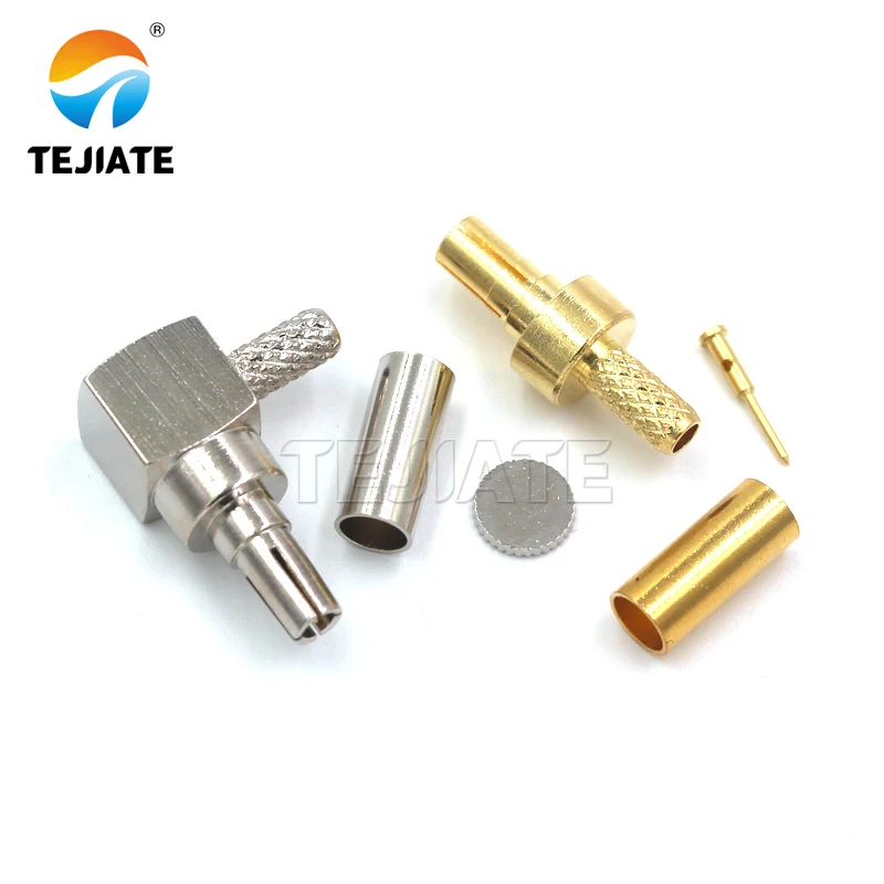1 Pz Crc9-Jw/J-1.5/3 Connettore Maschio Ad Angolo Righ Per Cavo Rg58/Rg142 Rame Placcato Oro