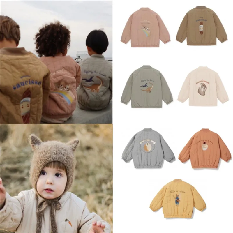 

EnkeliBB 2022 AW new Arrivals KS Kids Girls And Boys Autumn Warm Jacket Keep Warm Children Designer Coats Embroidery Lovely Tops