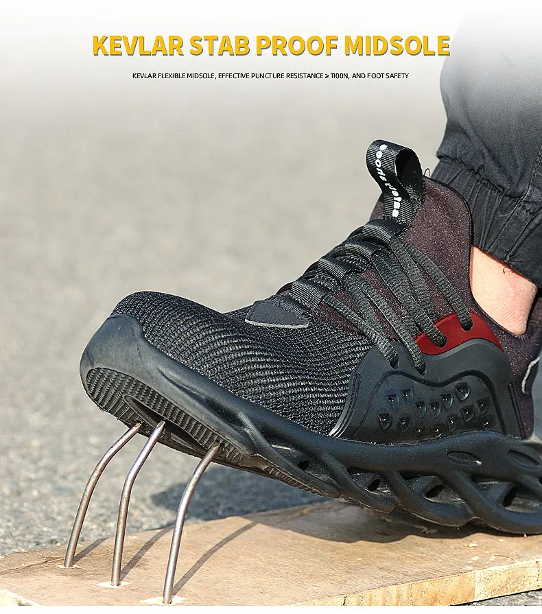 2023 Work Sneakers Men Indestructible Shoes Work Safety Shoes With Steel Toe Cap Puncture-Proof  Male Security Protective Shoes