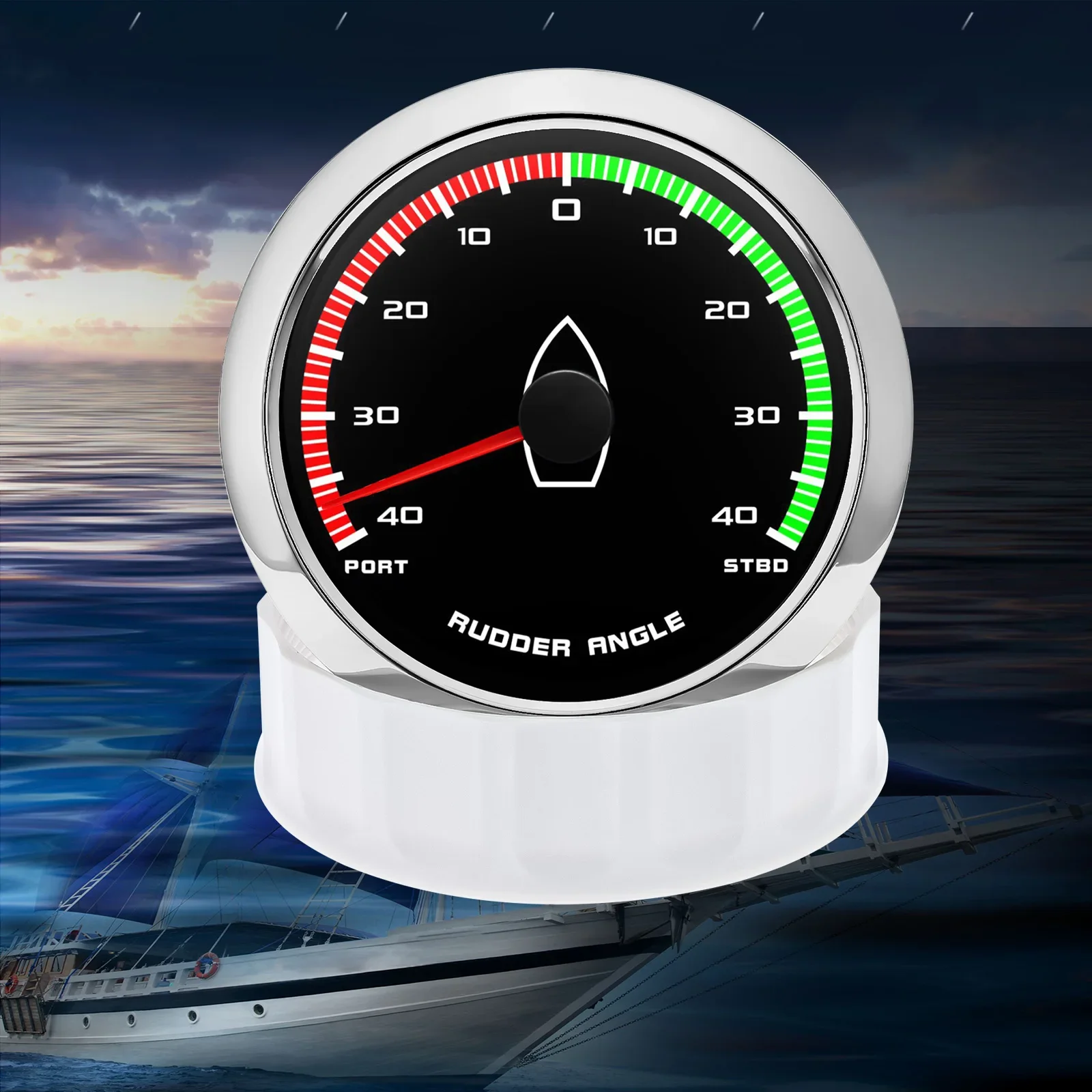 85mm Marine-Ruderpositionsanzeige für 0-190 Ohm Rudersensor 12V/24V für Yacht Auto Ruderwinkelanzeige Maßgefertigt – Detail 4