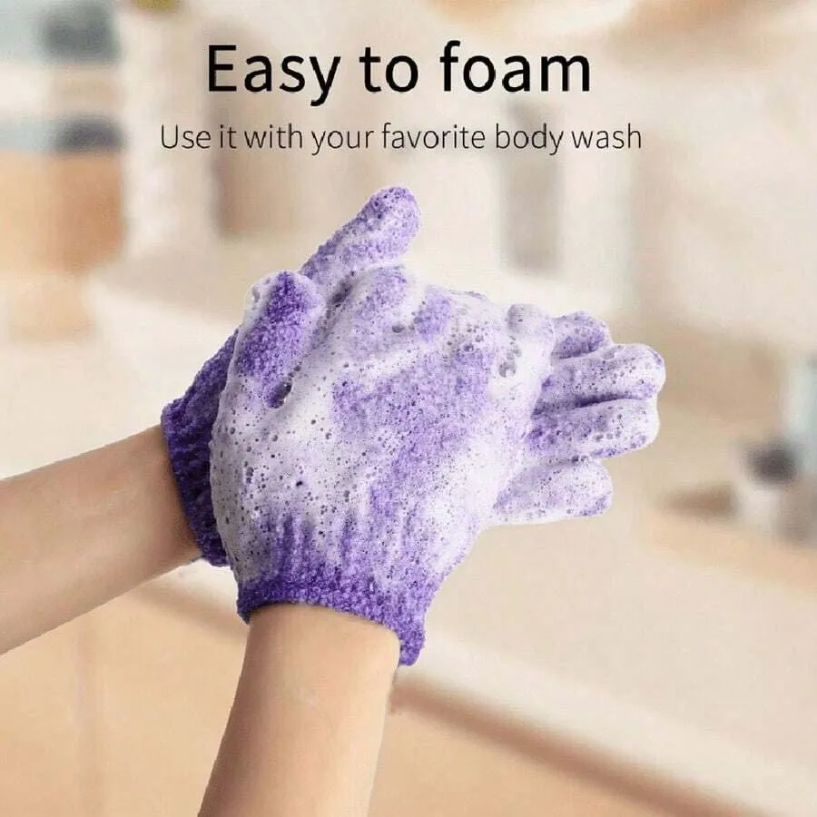 2pcs/6pcs/12pcs Reversible Exfoliating Shower Gloves, Body Scrub Gloves, ,Cleansing Tools Bath Towel Bath Products Back Scrub 4