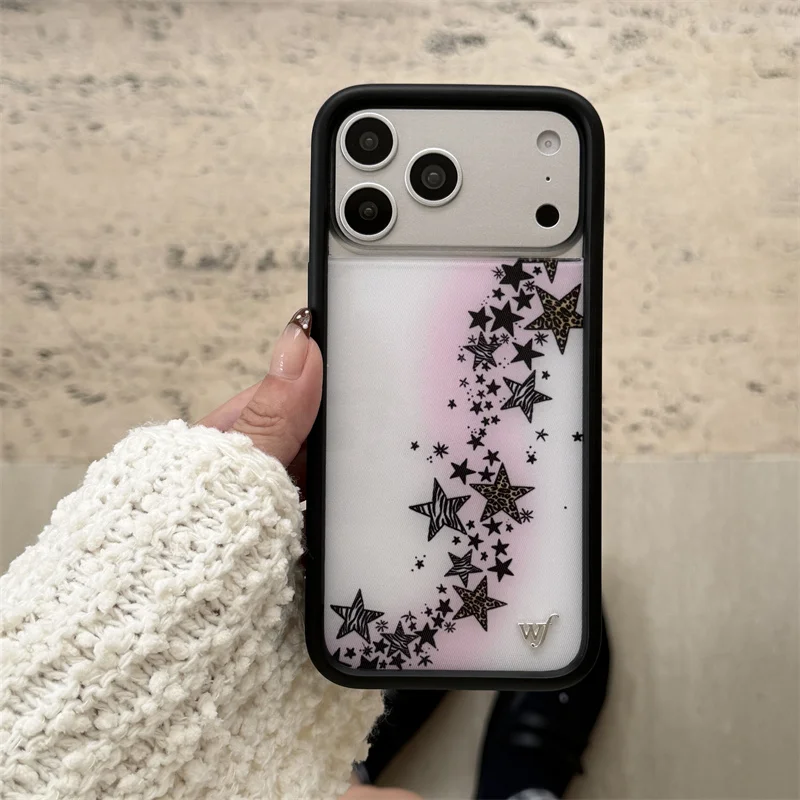 Wildflower ins Puppy Love Phone Case for iPhone 17 16 15 14 13 12 Pro Max Plus Katie Fang star leopard Union Flag Back Cover 3
