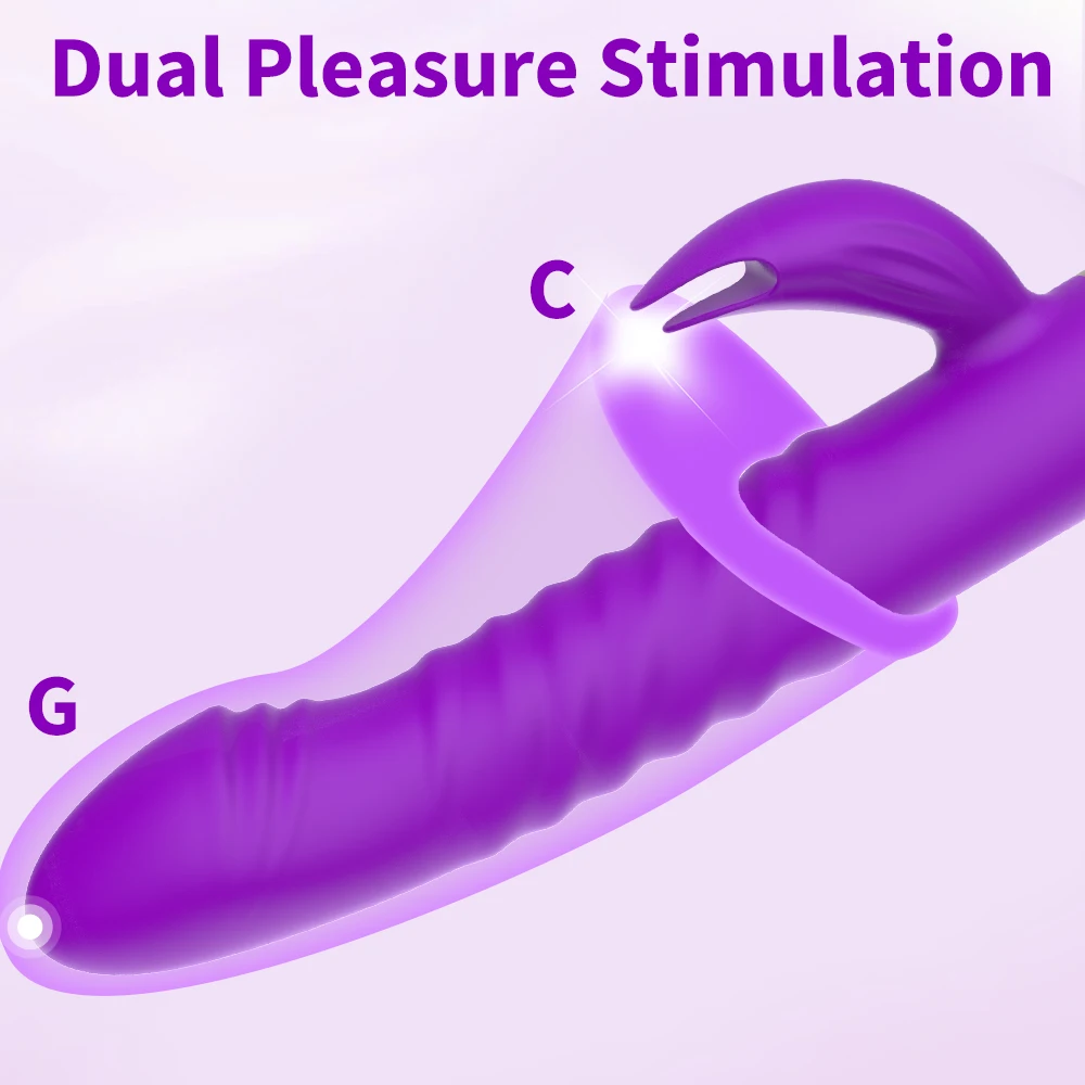 Speeds Dildo 10 Rabbit Vibrator For Women Telescopic Heating G Spot Vibrator Clitoris_voghion.com