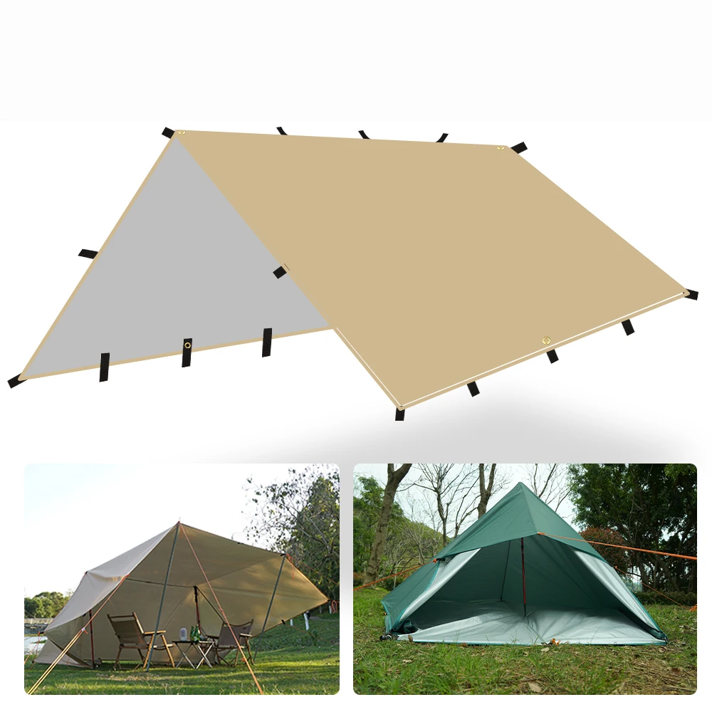 Tactical Tarp Tent Waterproof Camping UV Protection Outdoor Hiking Backpacking Tent Tarp Shade Ultralight Garden Canopy Sunshade