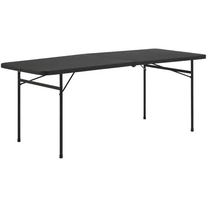 

Mainstays 6 Foot Bi-Fold Plastic Folding Table, Black 72" W X 30" D X 29" H Table Mesa Plegable