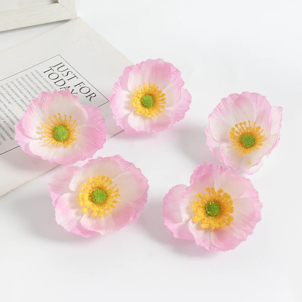 5/10/20pcs 7,5 cm Seide künstliche Mohn Blumen köpfe für Hochzeits feier Home Room Dekoration DIY Zubehör Kunstblumen Handwerk – Detail 11
