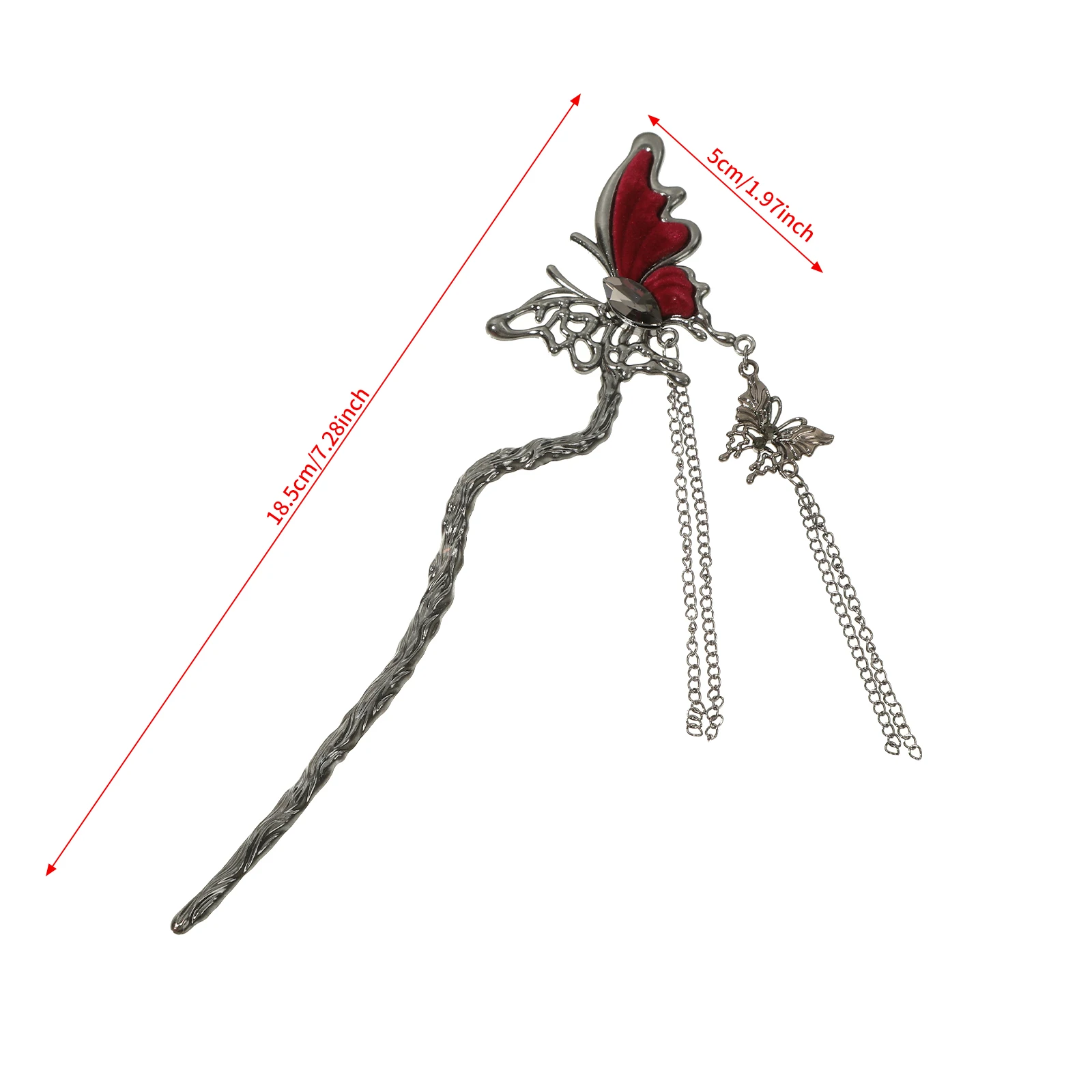 1pc Chinese Style Butterfly Tassel Hair Stick For Women Hair Clip Pin Vintage Hairpins Headwear Wedding Headdress Accessories