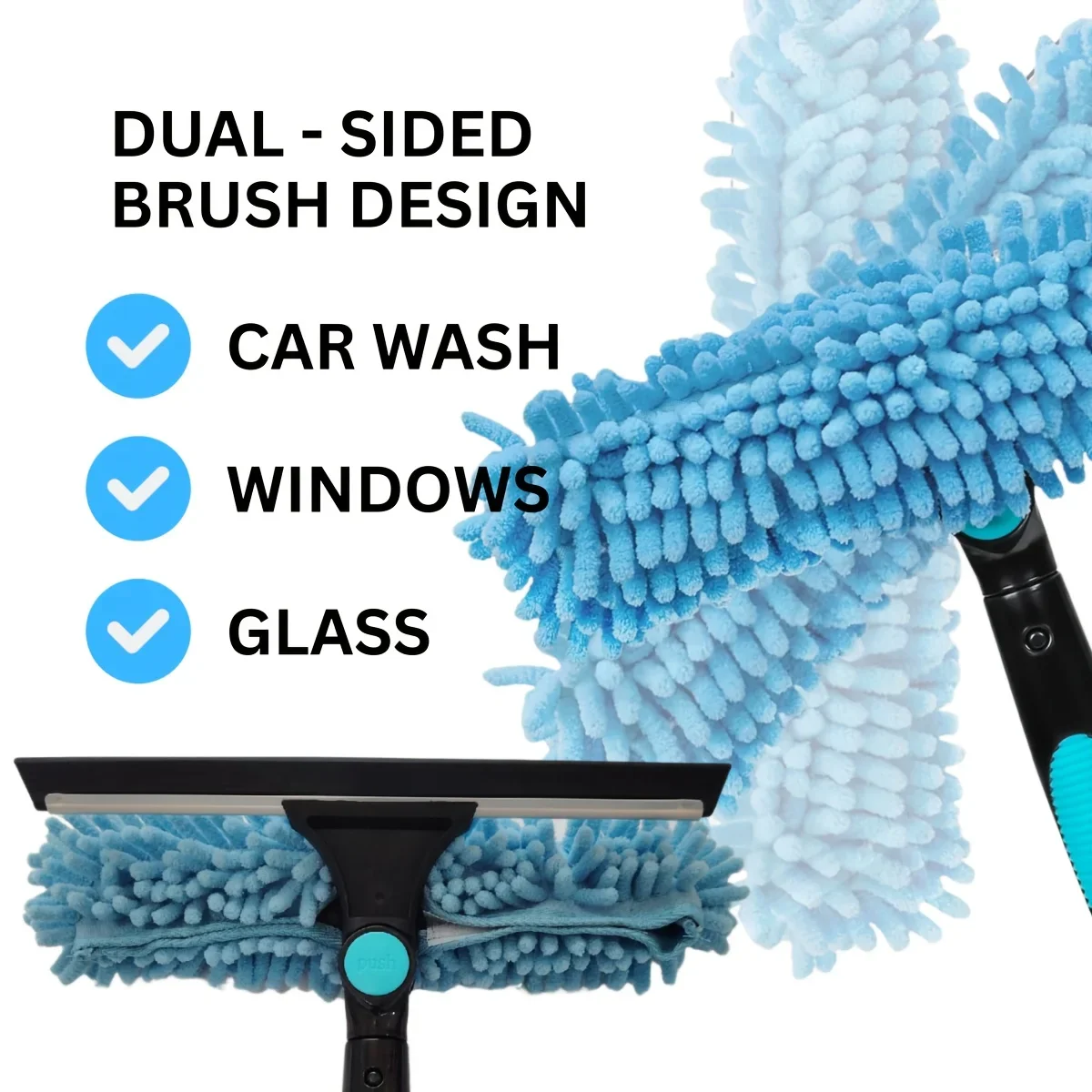 4pcs Car & Home Cleaning Kit: 2-in-1 Dual-Sided Brush+3 Absorbent Towels,Scratch,Safe for Glass,Tiles,Auto Surfaces,Car Wash Kit