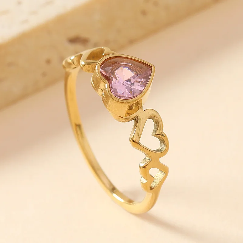 Stainless Steel Stone Ring for Women Simple Style Female Fashion Finger Jewelry Accessories womens ring,jewelry rings,ring jewelry