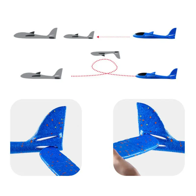 Model Aircraft Toy 49cm Luminous Foam Pirouette Hand Throw Outdoor Parent Child Interaction Children