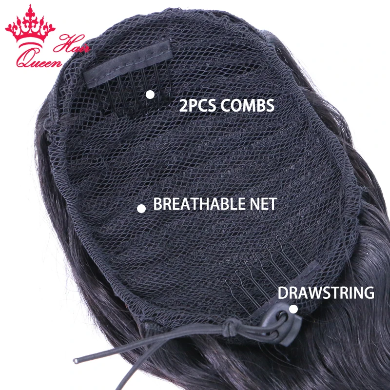 Long Wavy Wrap Around Clip In Ponytail Hair Extension Brazilian Virgin Human Hair Natural Body Wave Pony Tail