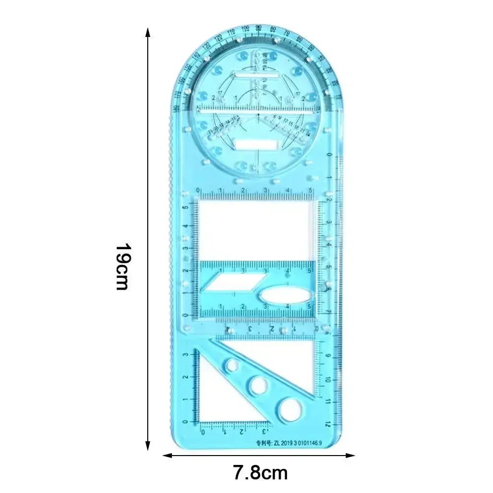 For School Multifunctional Primary School Activity Drawing Geometric Ruler Triangle Ruler Compass Protractor Set Measuring Tool images - 6