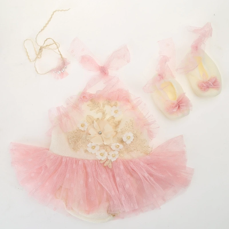 

Реквизит для фотосъемки новорожденных, кружевное платье принцессы для девочек, комбинезон, одежда для фотосессии, повязка на