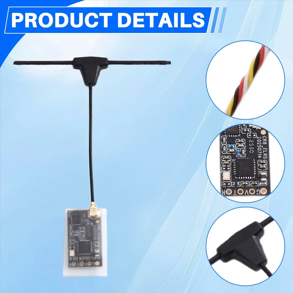 A23G ELRS 2.4G 수신기 PWM 7CH FPV 수신기(T형 안테나 포함)..