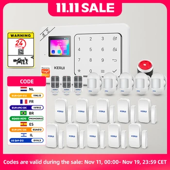 KERUI Home ALARM Kit ไร้สาย WiFi GSM Anti-Theft พร้อมหน้าจอสัมผัส Tuya Smart Life APP ALARM System สําหรับความปลอดภัยป้องกัน 1