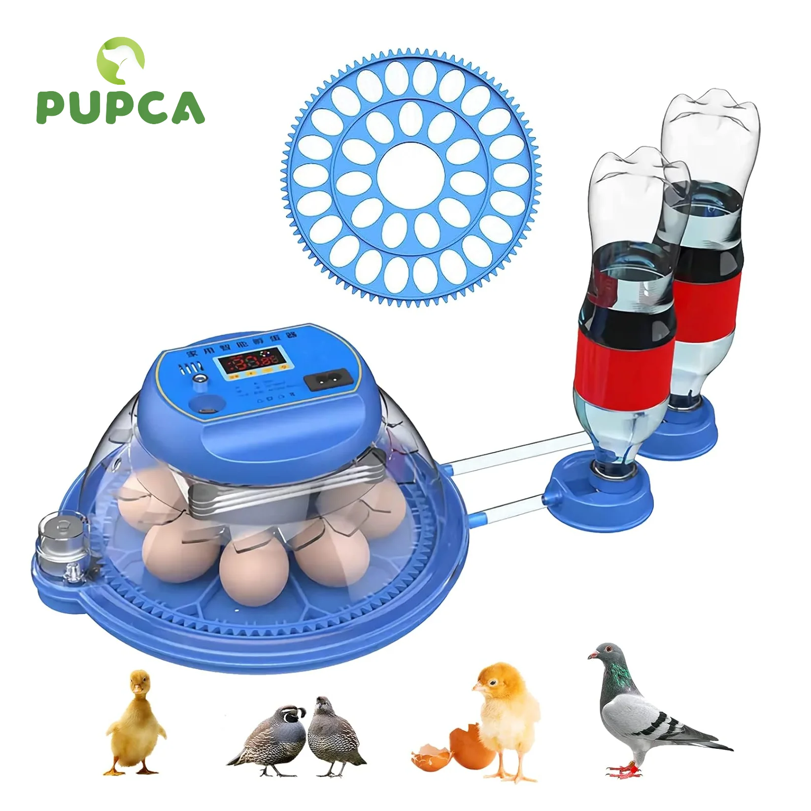 水補充付き自動旋盤、鳥、鶏、ウズラ、8、33卵の温度制御