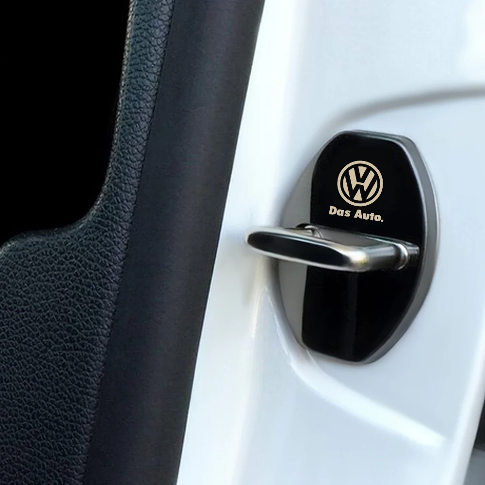자동차 문짝 잠금 장치 보호 커버 스티커, 폭스바겐 VW 골프 폴로 티구안 파사트 B6 제타 투란 투아렉, 자동차 액세서리, 4 개